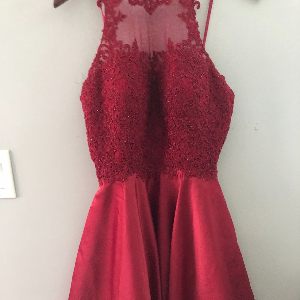 Burgundy Semi-Formal Mini-Dress